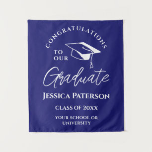 Midnight Blue Congratulations To Our Graduate Chic Tapestry