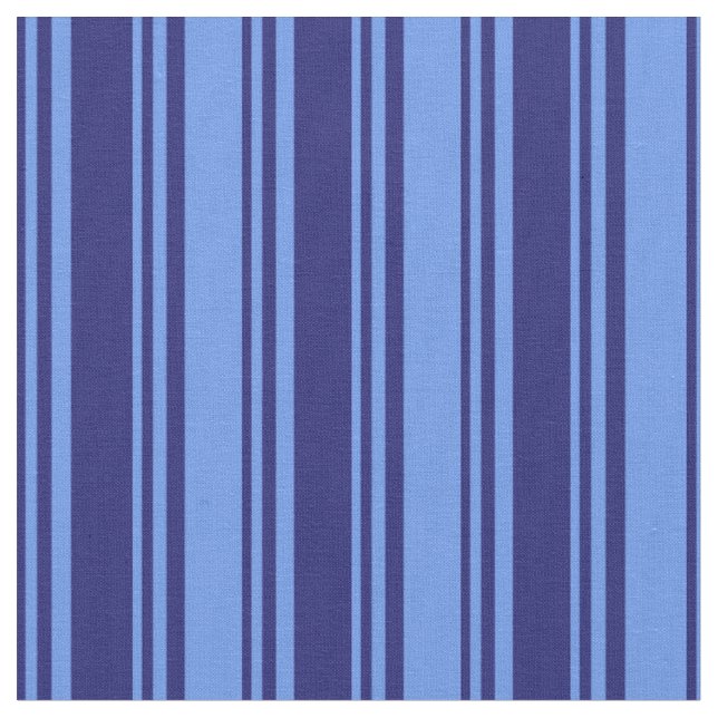 Midnight Blue & Cornflower Blue Pattern Fabric (Close Up)