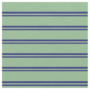 Midnight Blue & Dark Sea Green Pattern of Stripes Fabric