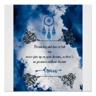 Midnight Blue Dream weaver Glossy Poster