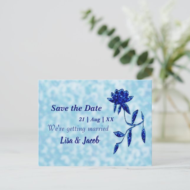 Midnight Blue Flora Postcard (Standing Front)