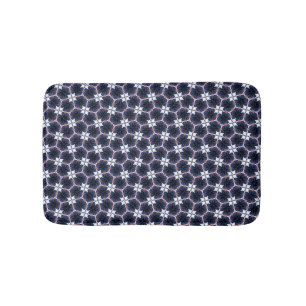 Midnight Blue Floral Bath Mat