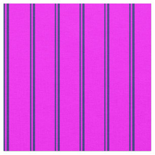 Midnight Blue & Fuchsia Coloured Lines Fabric