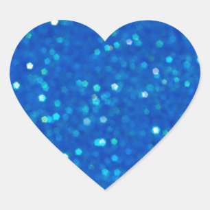 Midnight Blue Glitz Heart Shaped Stickers