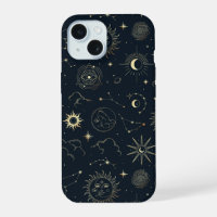 Midnight Blue Gold Star Constellation Pattern