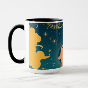 Midnight Blue Gold Starry Sky Dreamer Custom Mug