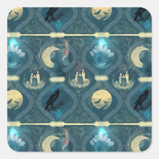 Midnight blue Gothic Square Sticker