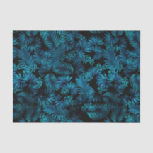 Midnight Blue Hawaiian Palms Tissue Paper