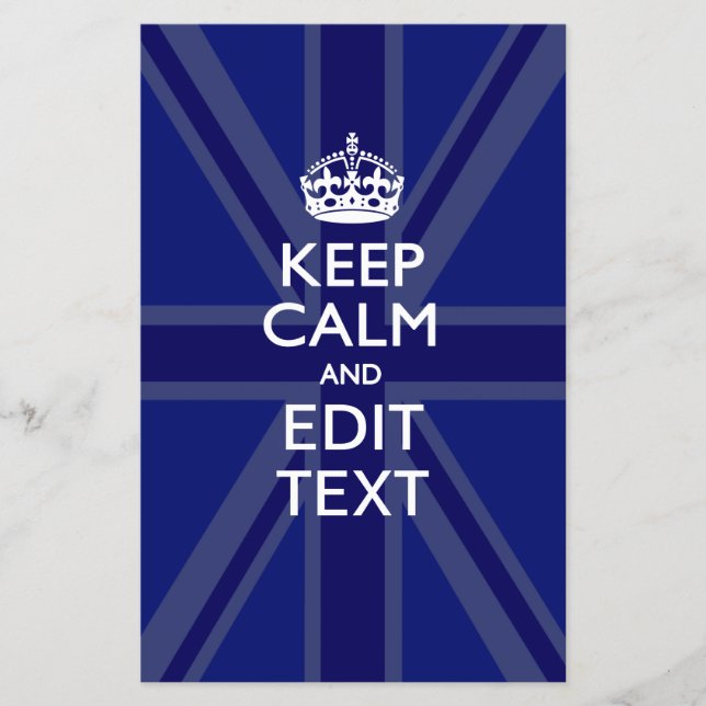 Midnight Blue Keep Calm and Your Text Union Jack Flyer (Front)