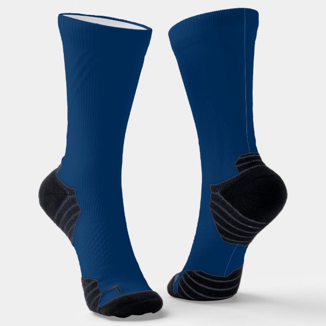 Midnight Blue Men's Performance Crew Socks (Angled)