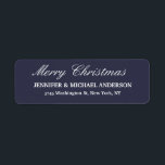 Midnight Blue Merry Christmas Message Family Sheet Return Address Label<br><div class="desc">Represent yourself with this modern,  elegant return address label. This template can be customised to meet all professional occupations.</div>