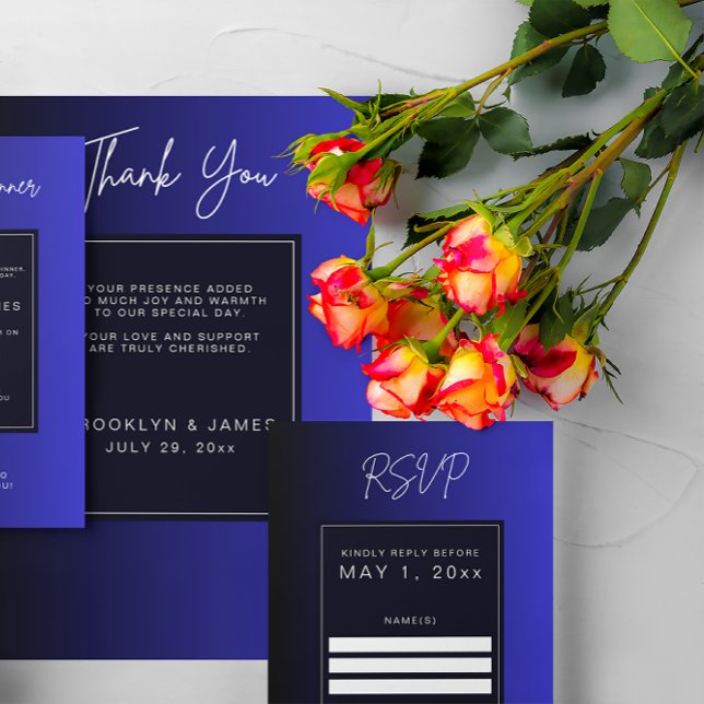 Midnight Blue Minimal Wedding RSVP (Creator Uploaded)
