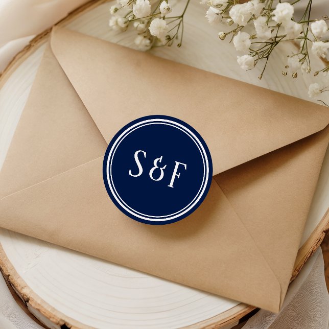 Midnight Blue Monogram Envelope Seal (Creator Uploaded)