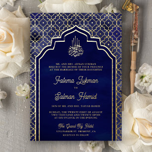 Midnight Blue Moroccan Arch Muslim Wedding Gold