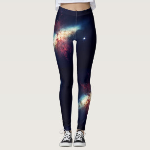 Midnight blue nebula gym active wear leggings