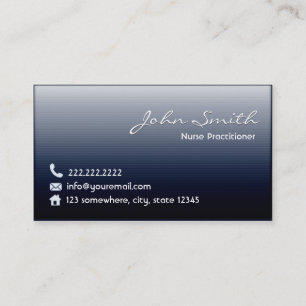 Midnight Blue Nurse Practitioner Business Card