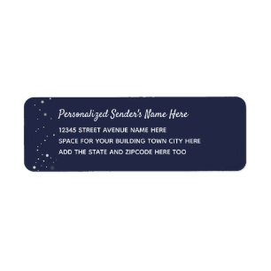Midnight Blue Personalised Address Return Address Label