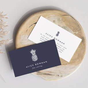 Midnight Blue Pineapple Business Card