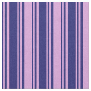Midnight Blue & Plum Coloured Stripes Fabric