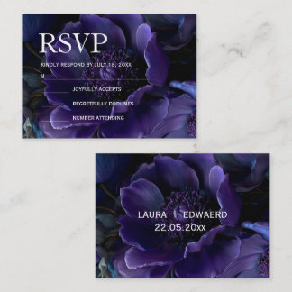 Midnight Blue & Purple Floral Wedding Suit Collect Card