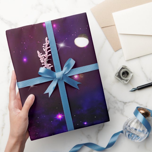 Midnight Blue Purple Galaxy Wrapping Paper (Gifting)