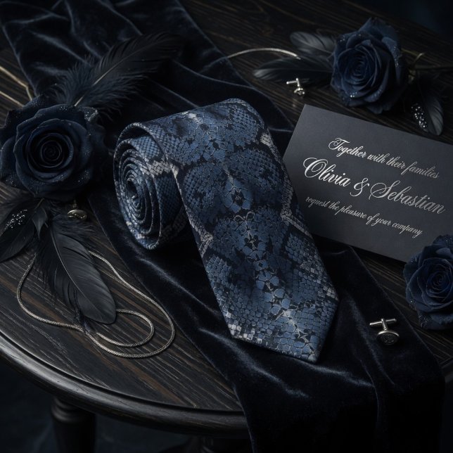 Midnight Blue Python Snakeskin Tie (Creator Uploaded)