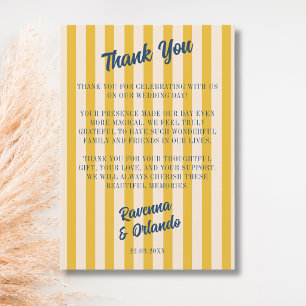 Midnight Blue Retro Muted Peach Thank You Card