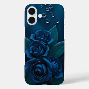 Midnight Blue Roses Design iPhone Case