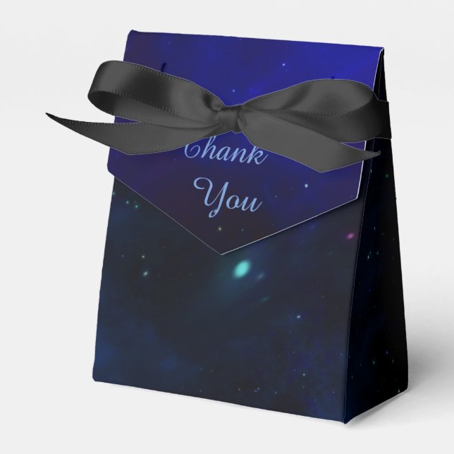 Midnight Blue Sky with Stars Favour Box (Front Side)