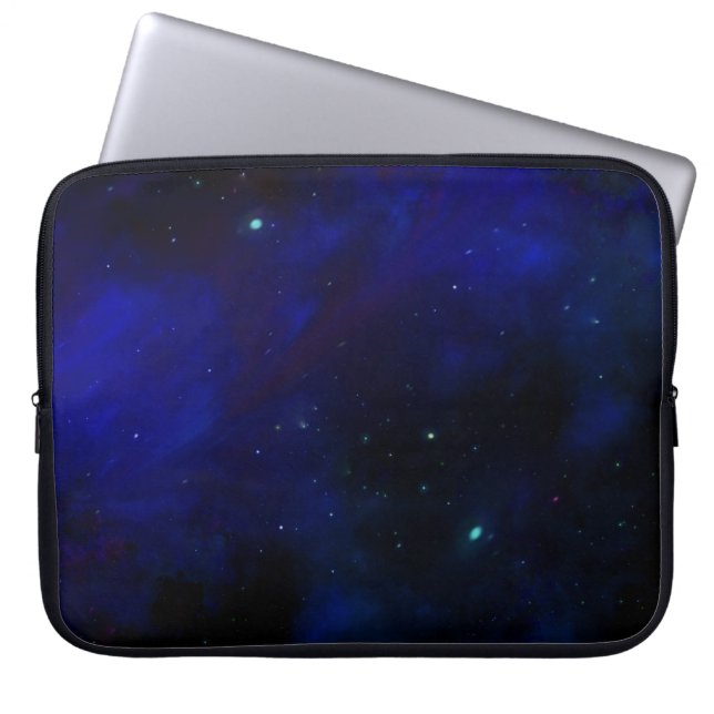 Midnight Blue Sky with Stars Laptop Sleeve (Front)