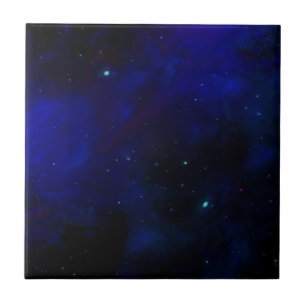 Midnight Blue Sky with Stars Tile