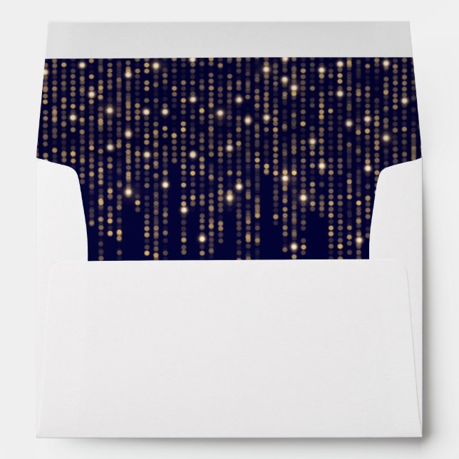 Midnight Blue Sparkle Lights Envelope (Back (Bottom))