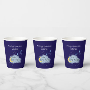 Midnight Blue Starlit Baby Boy Bliss: Stork  Paper Cups