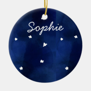 Midnight Blue starry sky Ceramic Ornament