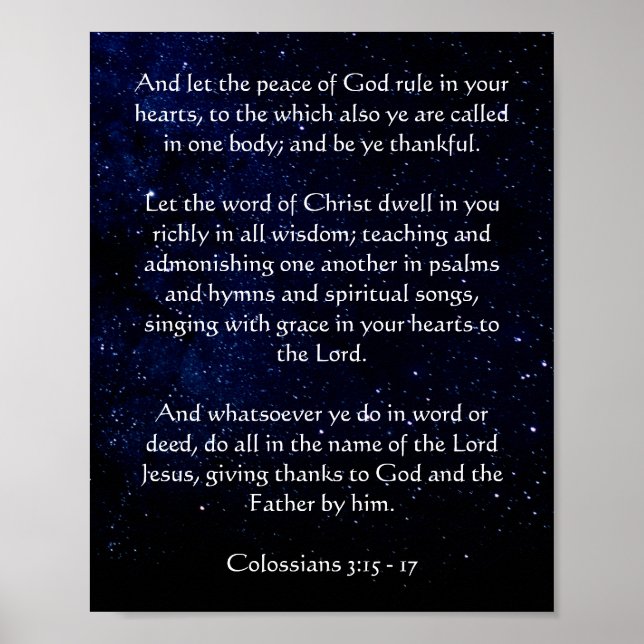 Midnight Blue Starry Sky Custom Text Poster (Front)