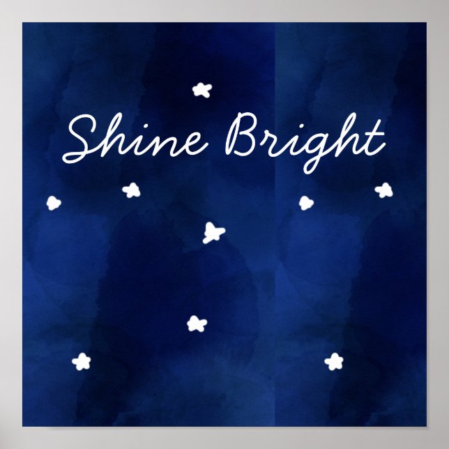 Midnight Blue starry sky Poster (Front)