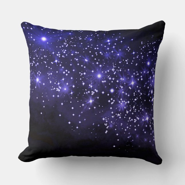 Midnight Blue Twilight Throw Pillow (Front)