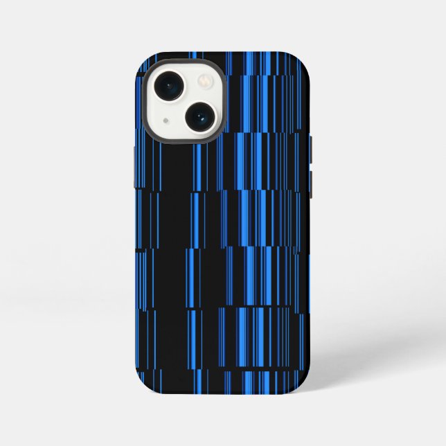 Midnight Blue Unique Modern Stripe Pattern Cool iPhone Case (Back)
