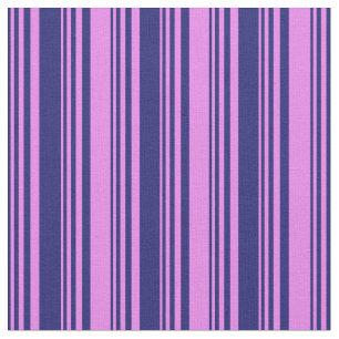 Midnight Blue & Violet Coloured Stripes Pattern Fabric