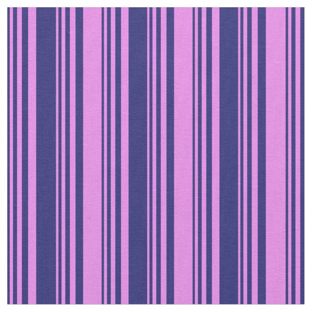 Midnight Blue & Violet Coloured Stripes Pattern Fabric (Close Up)