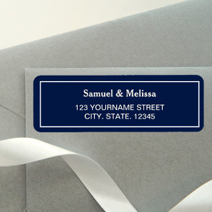 Midnight Blue Wedding Return Address Label