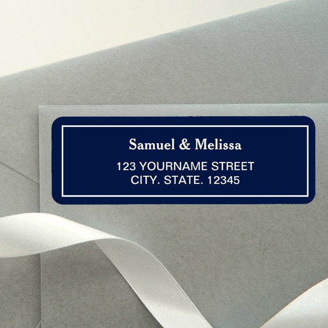 Midnight Blue Wedding Return Address Label (Creator Uploaded)