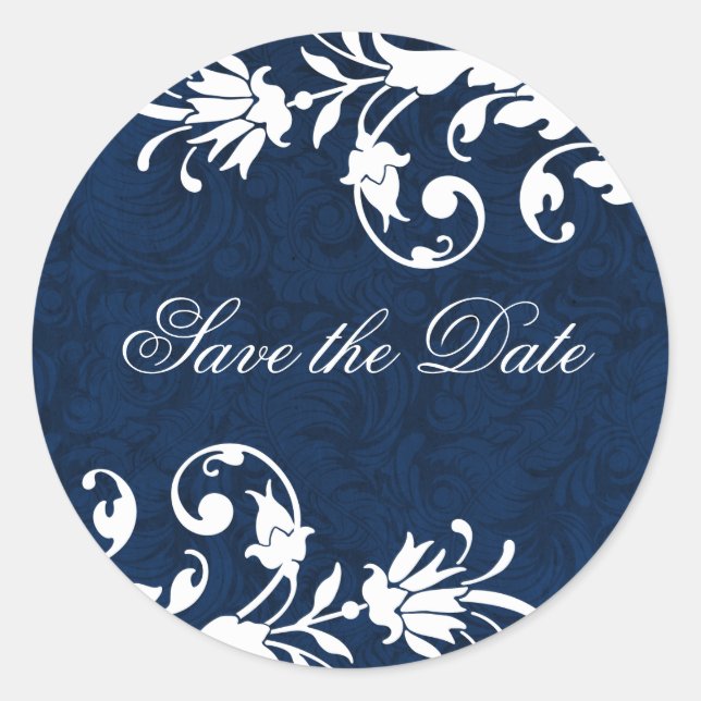 Midnight Blue Wedding Stickers (Front)