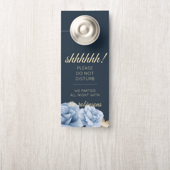 Midnight blue Welcome/Do Not Disturb Door Hanger (On Knob)