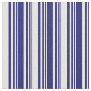 Midnight Blue & White Coloured Lines Fabric