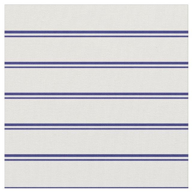 Midnight Blue & White Coloured Lines Fabric (Close Up)