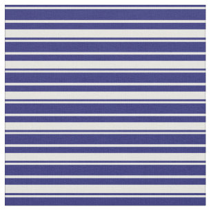 Midnight Blue & White Coloured Lines Pattern Fabric