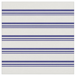 Midnight Blue & White Lines Fabric