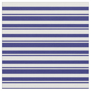 Midnight Blue & White Pattern of Stripes Fabric