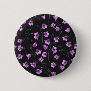 Midnight Bluebells, Harebells, Bellflowers 2 6 Cm Round Badge